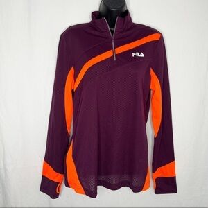 FILA Sport Running 1/4 Zip Long-sleeve Lightweight Top